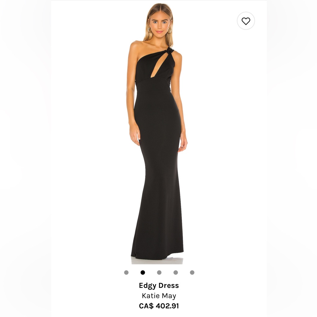 Katie May Black One-Shoulder Cutout Maxi Dress